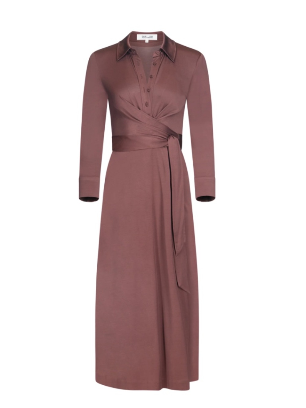 DVF Sana Two Wrap midi dress in CHOCOLATE size XL